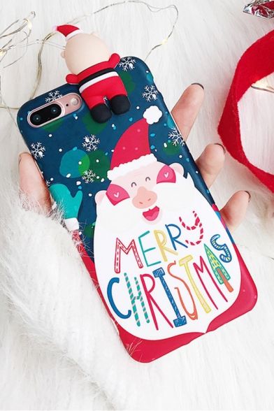 Cartoon Colorblock Christmas Series Printed Phone Case for iPhone