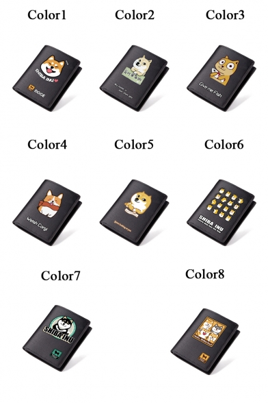 New Stylish Doge Series Printed Juniors' Black Wallet 9.5*11.5cm
