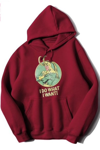 Leisure Long Sleeve Letter I DO WHAT I WANT Printed Sports Hoodie