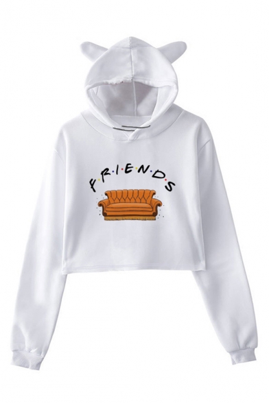 friends crop hoodie