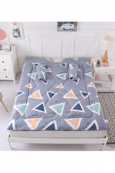Gray Geometric Printed Warm Lazy Sofa Wearable Blanket Sleeves Quilt 1.8*2M