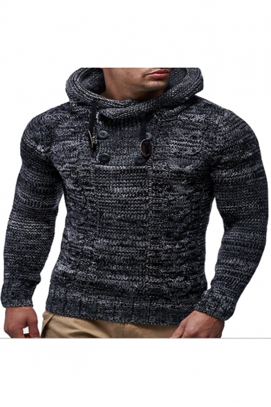 cable knit hooded sweater