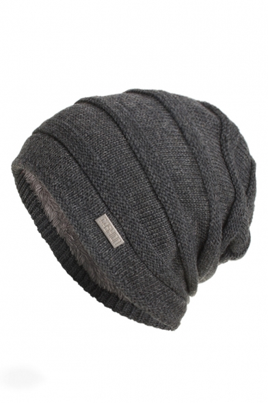 New Fashion Logo Plaque Patched Unisex Warm-Up Outdoor Beanie