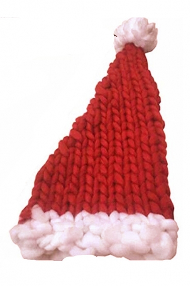 Unique Christmas Santa Claus Braid Hat with Pom Pom