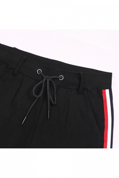 New Fashion Striped Drawstring Waist Skinny Pants