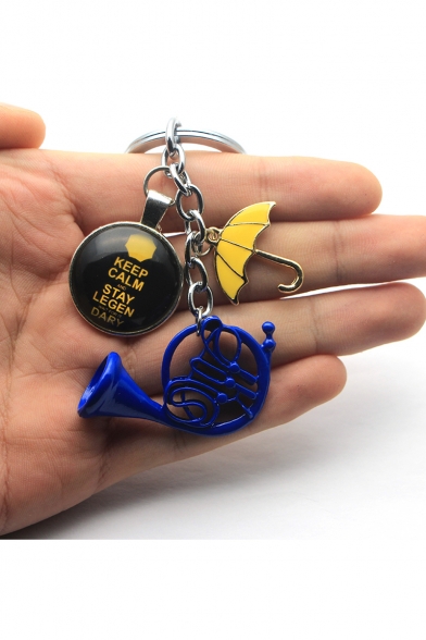 Cute Umbrella Surnai Letter KEEP CALM Printed Key Chain Toy