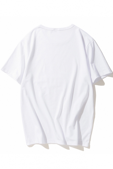 Funny Cartoon Unicorn Letter CHOOSE KIND Printed Short Sleeve Round Neck White T-Shirt