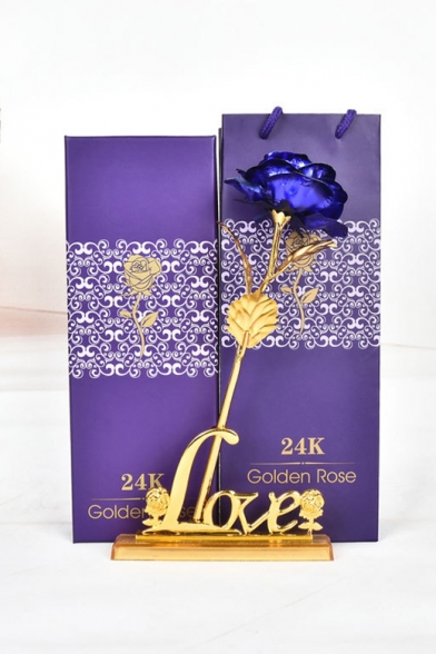Valentines Day Birthday Gift Foil Artificial Rose Best Gift with Box