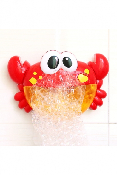 Crab Shaped Red Automatic Bubble Bath Machine with Music for Baby