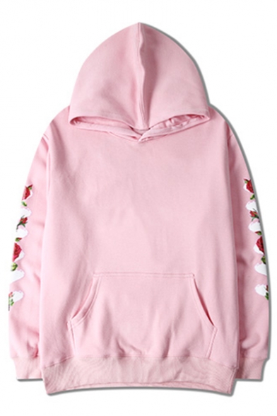 Cotton Long Sleeve Floral Printed Unisex Oversize Leisure Hoodie