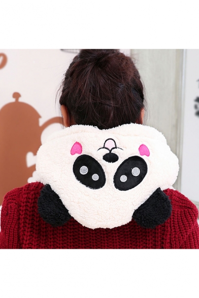 Winter's Warm Cartoon Panda Design Woolen Gloves Earflap Hooded Scarf Head scarf