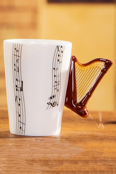 Funny Musical Note Violin Handle Design Milk Coffee Ceramic Mug 12*11.5CM