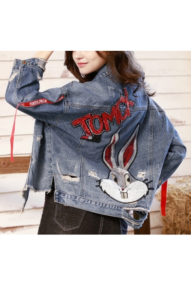 denim jacket with patches women's