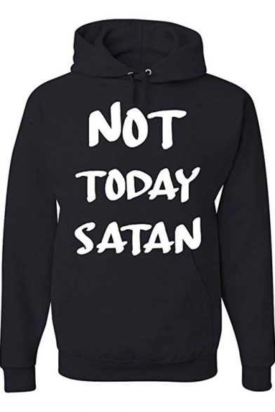 Letter NOT TODAY SATAN Long Sleeve Leisure Casual Hoodie
