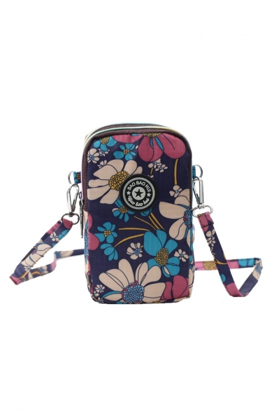 Unique Floral Printed Zip Closure Bag for Girls 18cm*10cm*3cm