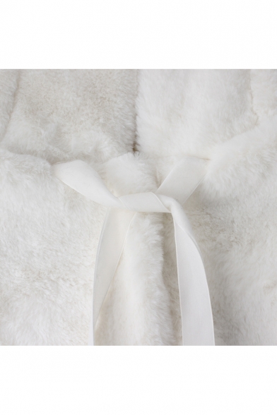 Winter's New Arrival Long Sleeve Cartoon Cat Ear Plain Regular Fitted Fleece Coat