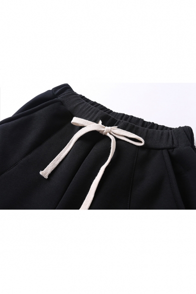 Autumn's New Trendy Plain Cashmere Elastic Cuff Drawstring Waist Warm Pants