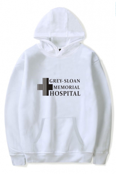 Cross Letter GREY SLOAN MEMORIAL HOSPITAL Printed Long Sleeve Unisex Hoodie