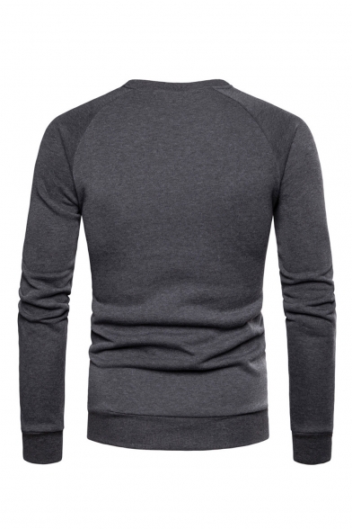 Red Cotton Blends Letter Print Zip Design Round Neck Long Sleeves Pullover Sweatshirt