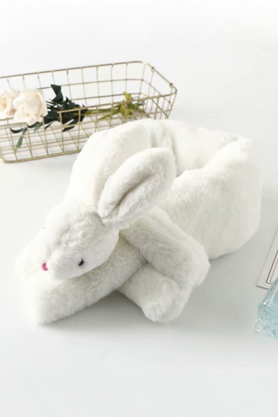 Cartoon Rabbit Embellished Faux Fur Scarf Neck Warmer Wraps