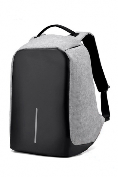 Simple Chic Colorblock Casual Zip Closure Backpack School Bag
