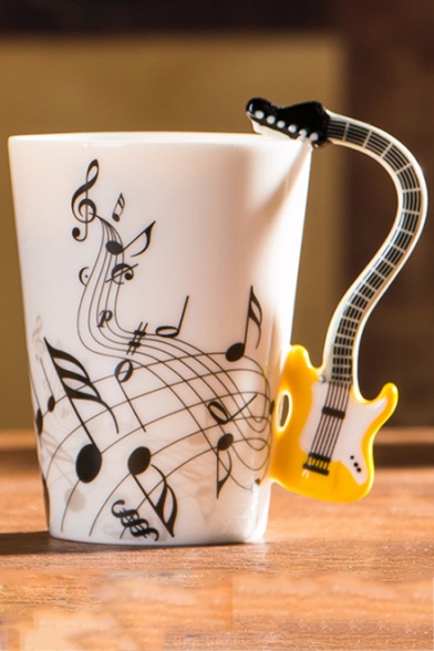 Violin Handle Shape Musical Notes Ceramic Milk Coffee Mug 10*11.5CM