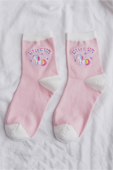 Cotton Cute Cartoon Unicorn Pattern Chic Socks