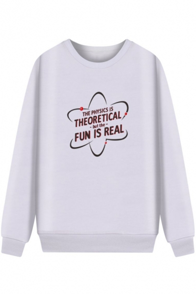 THEORETICAL DUN IS REAL Printed Long Sleeve Round Neck Relaxed Sweatshirt