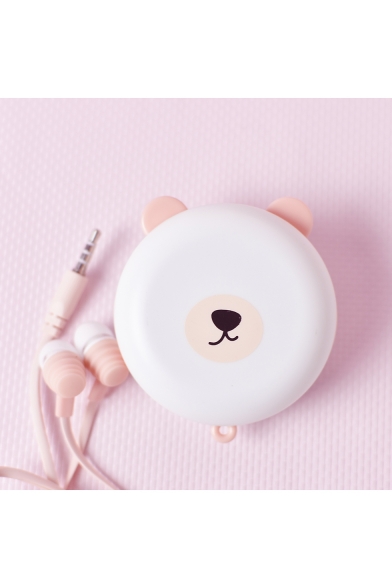 Unique Cartoon Bear Design Headphone Mic Earphone with Case Hand