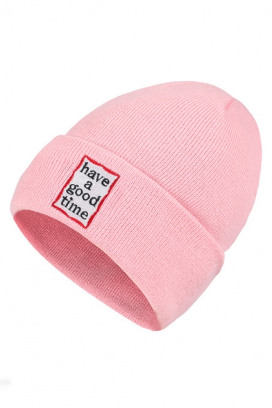 Winter Warm Letter HAVE A TIME Printed Unisex Knit Hat Beanie