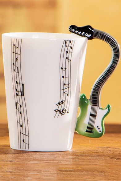 Violin Handle Shape Musical Notes Ceramic Milk Coffee Mug 10*11.5CM