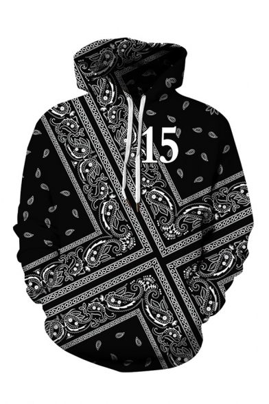 New Arrival Fashion 3D Digital Printed Long Sleeve Loose Fitted Casual Hoodie