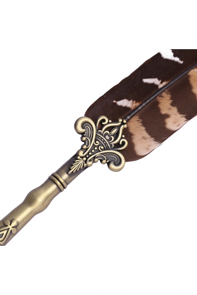 Antique Elegant Harry Potter Detail Brown Feather Pen Dip Pen Set