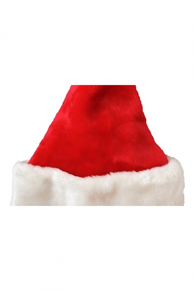 Red Christmas Series Santa Claus Knit Hat with Rolled Cuff