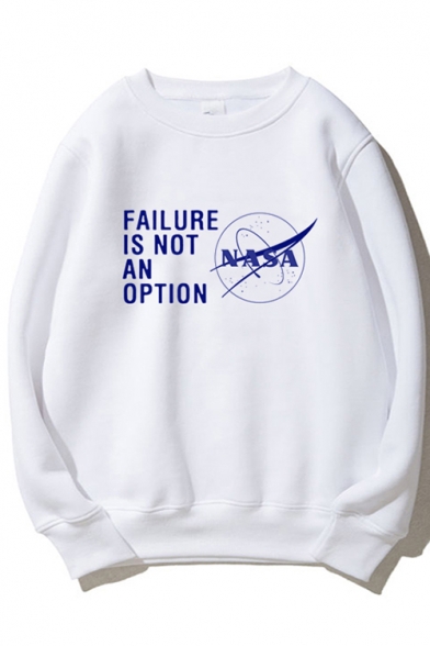Round Neck Long Sleeve Letter FAILURE IS NOT AN OPTION Printed Unisex Sweatshirt