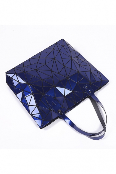 Stylish Diamond Pattern Fold PU Leisure Handbag