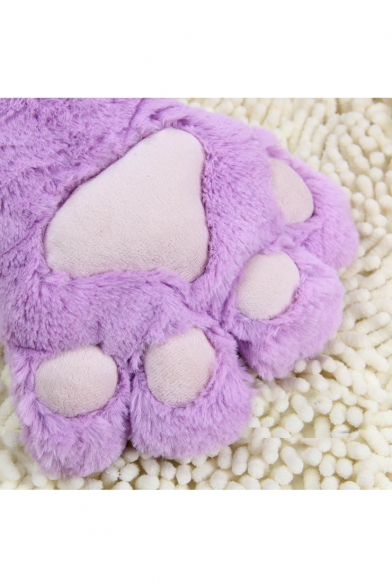 Cartoon Cat Claw Shaped Thick Plush Warm Unisex Gloves