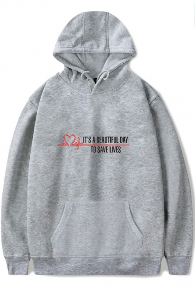 Heart Letter IT'S BEAUTIFUL DAY TO SAVE LIVES Printed Hoodie