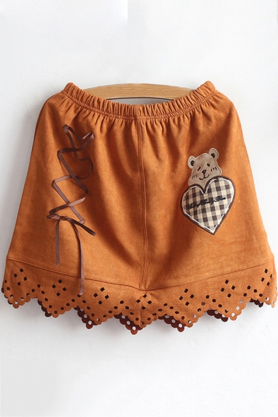 brown skirt cute