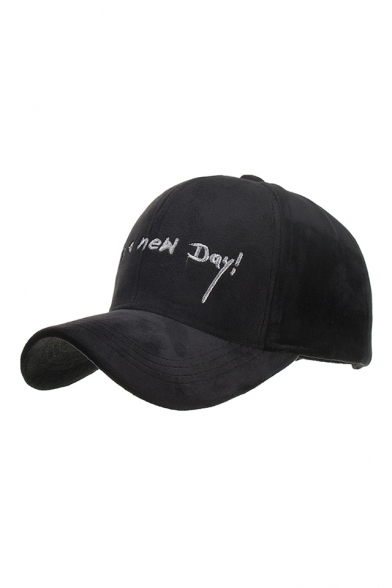 Letter IT'S A NEW DAY Printed Fashion Corduroy Cap