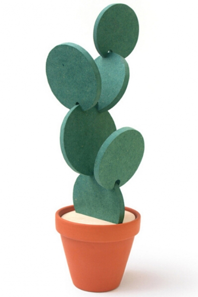 Creative DIY Cactus Anti Slip Heat-Insulating Desk Decor Green Coaster