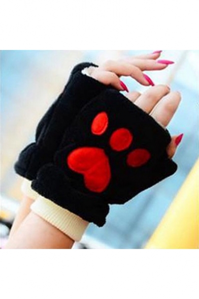 Women's Warm Fancy Cat Paw Fluffy Gloves for Winter