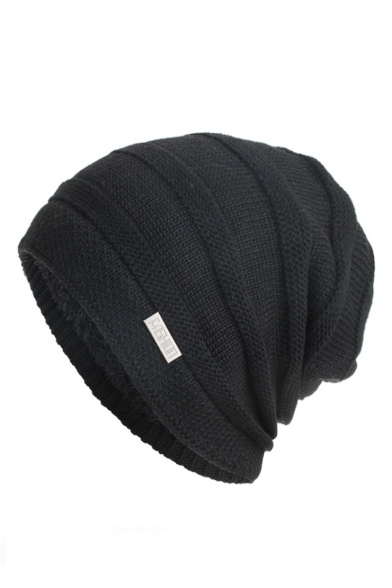 New Fashion Logo Plaque Patched Unisex Warm-Up Outdoor Beanie