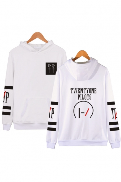 New Trendy Striped Long Sleeve Fashion Letter Printed Relaxed Hoodie