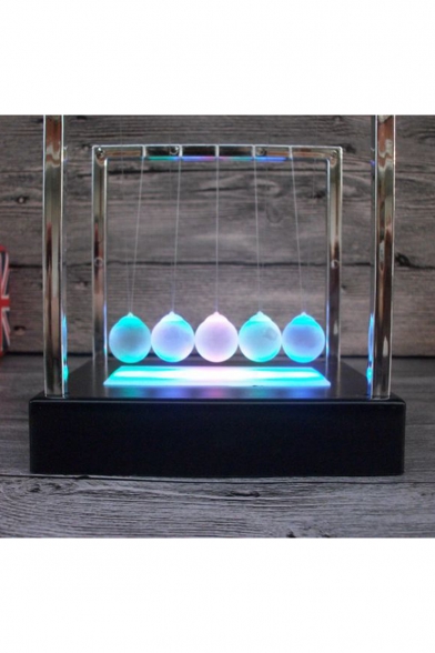 Luminous Newton Cradle Ball Newton Physic Science Pendulum Home Office Ornament 15*15*11.5CM
