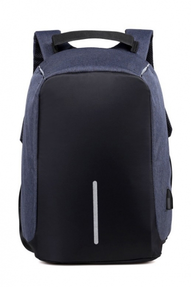 Simple Chic Colorblock Casual Zip Closure Backpack School Bag