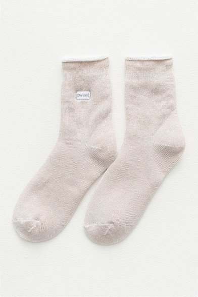 Thick Letter SWEET Printed Warm Woolen Calf High Socks