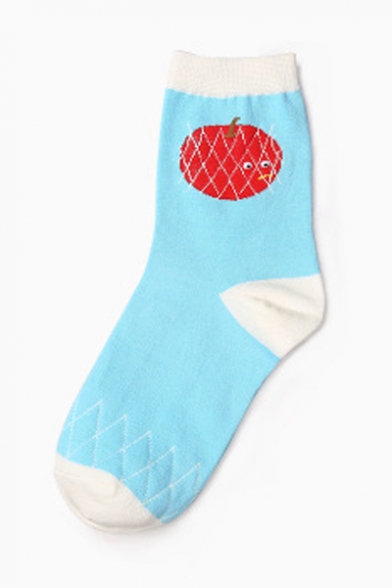 Colorblock Polka Dot Printed Knee-High Unisex Cotton Socks