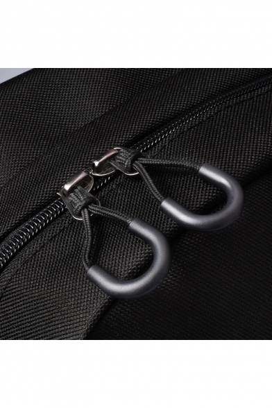 Fancy Black Portrait Print Chain Design Zipped Backpack Bag