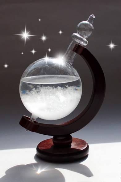 Funny Glass Wood Globe Weather Forecast Bottle Gift for Home Decor